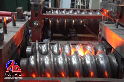 steel ball rolling on skew rolling mill machine
